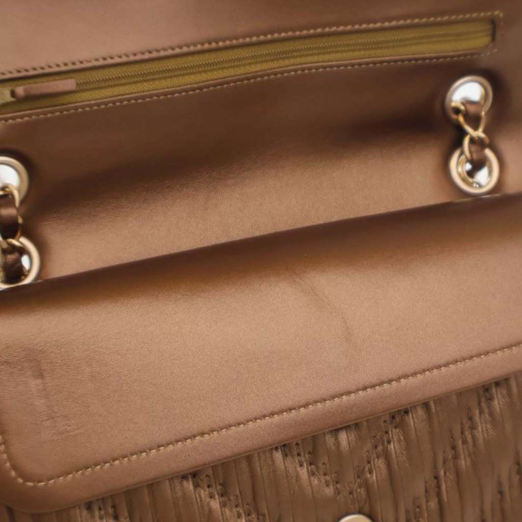 Chanel Medium Classic Chevron Calfskin Pleated Double Flap - Image 13