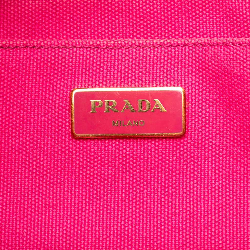 Prada Small Canvas Canapa Logo Satchel - Side view