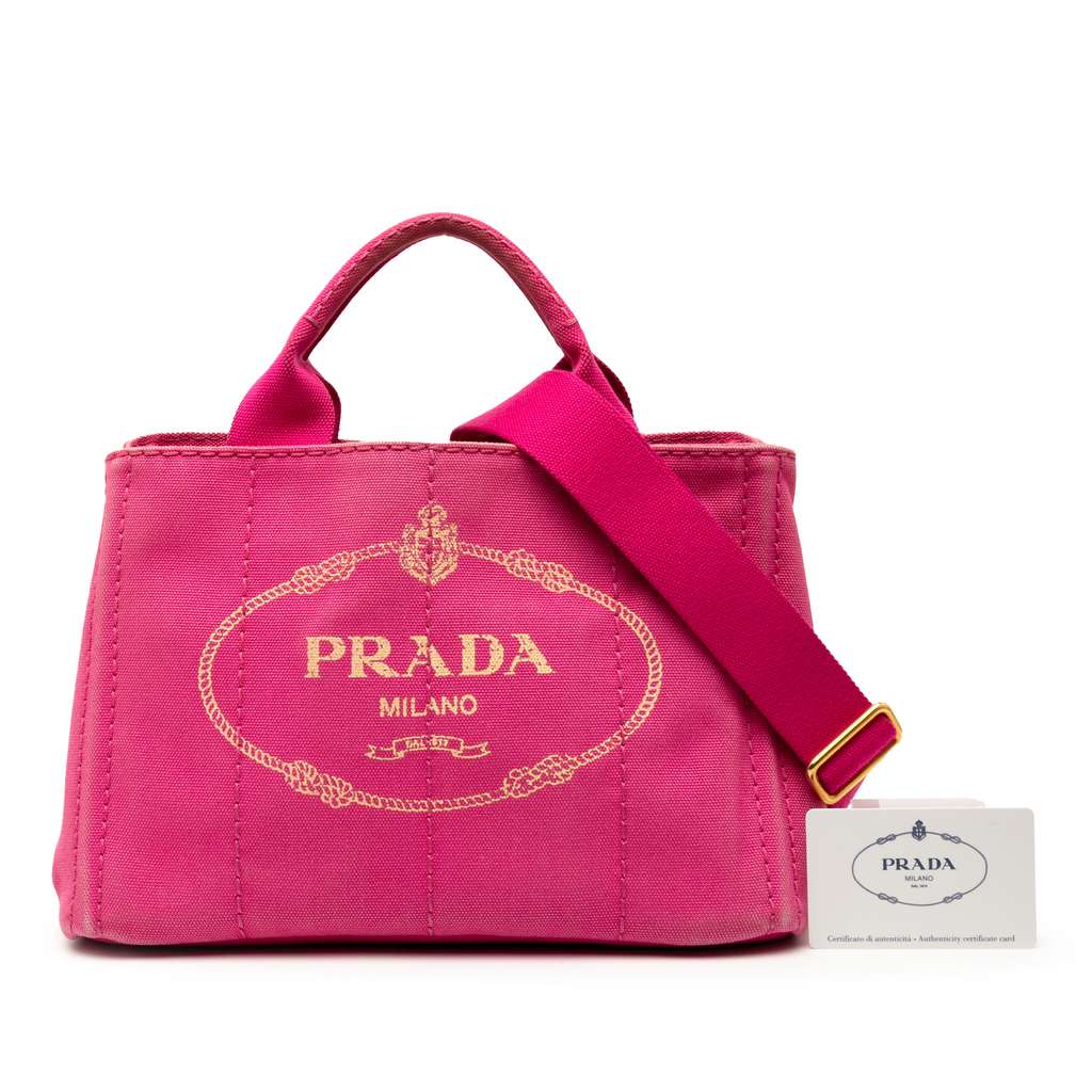 Prada Small Canvas Canapa Logo Satchel - Image 12
