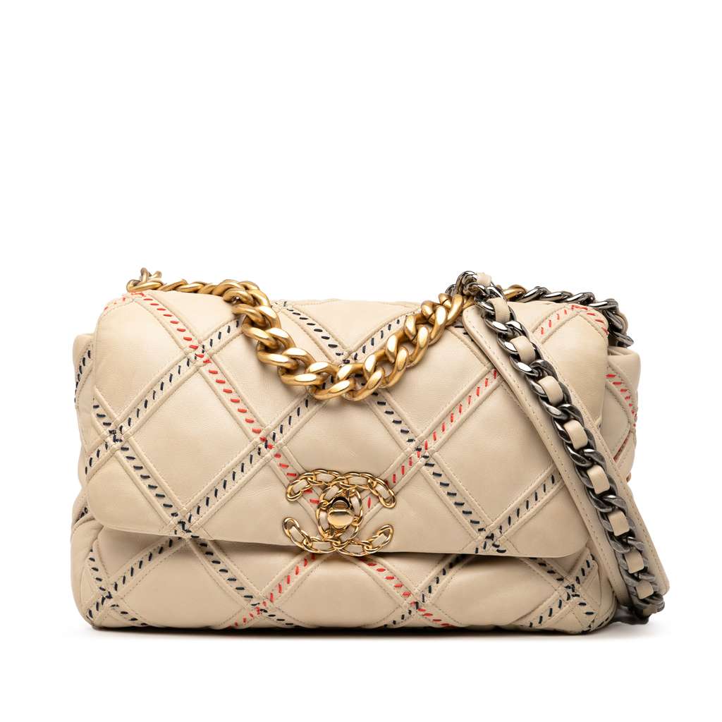 Chanel Medium Lambskin Stitched 19 Flap