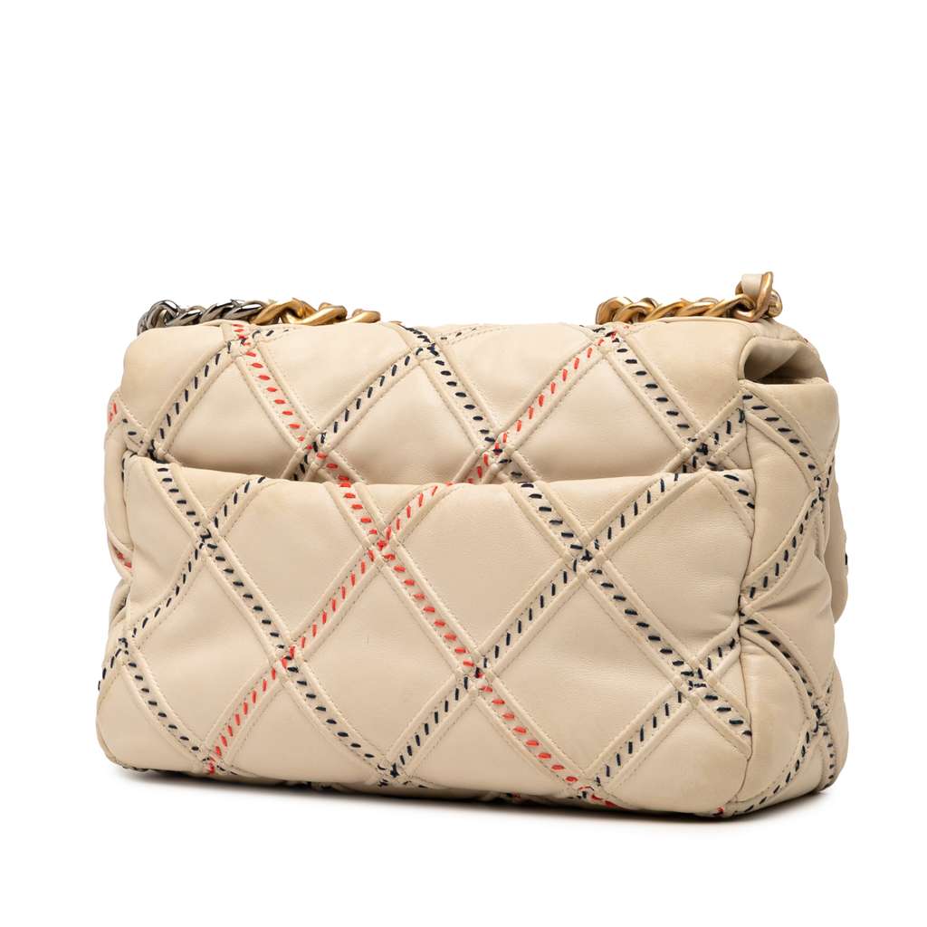 Chanel Medium Lambskin Stitched 19 Flap - 2