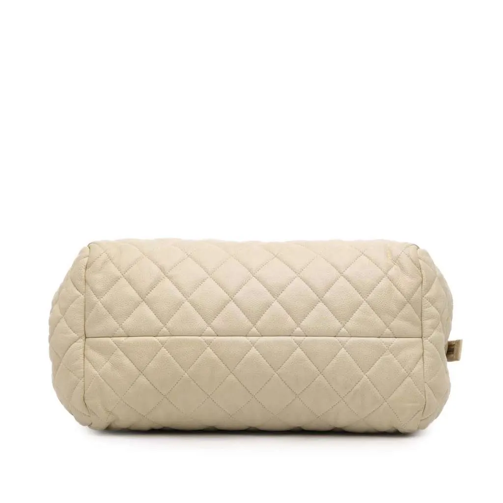 Chanel Quilted Caviar Coco Cocoon Bowler Bag White Leather Very good - Inside View