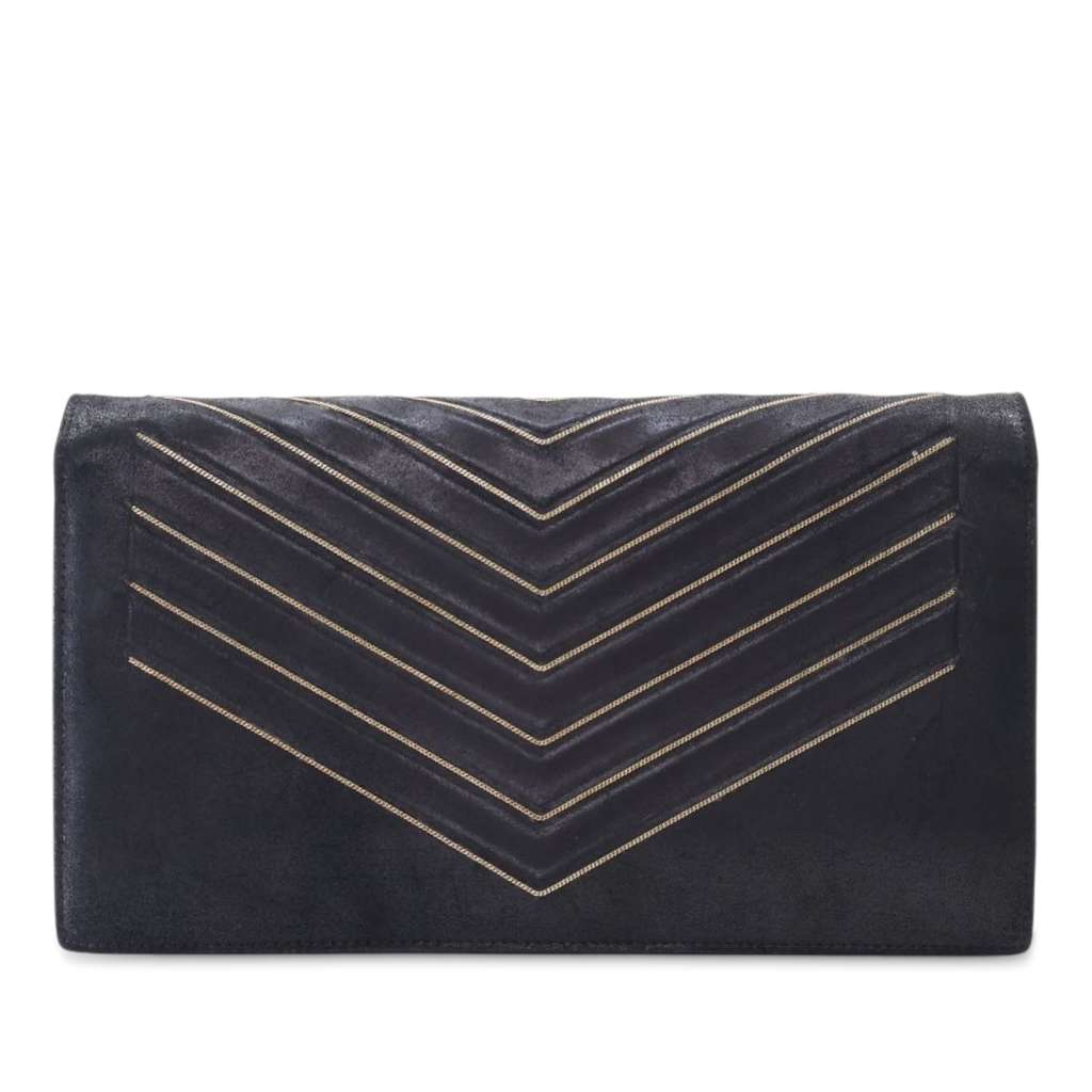 Chanel Chevron Nubuck Micro Chain Embellished Flap - Image 6