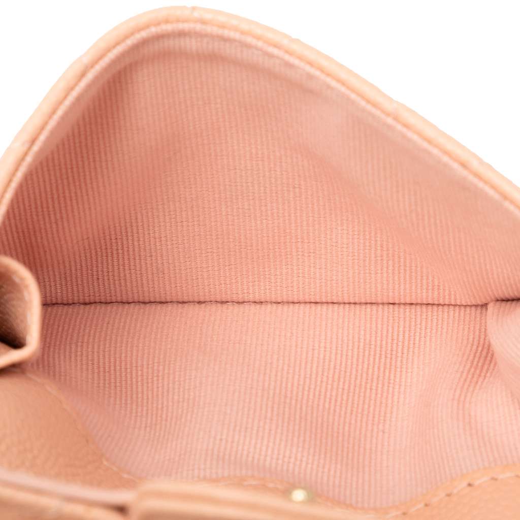 Chanel CC Quilted Caviar Compact Flap Wallet - Side view