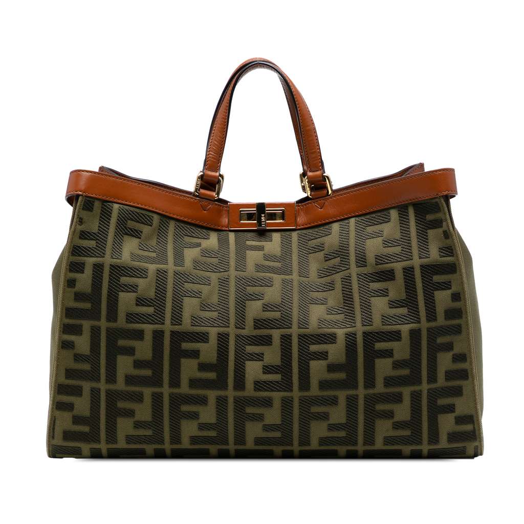 Fendi Zucca Embroidered Canvas Peekaboo X Tote