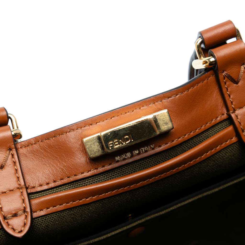 Fendi Zucca Embroidered Canvas Peekaboo X Tote - Side view