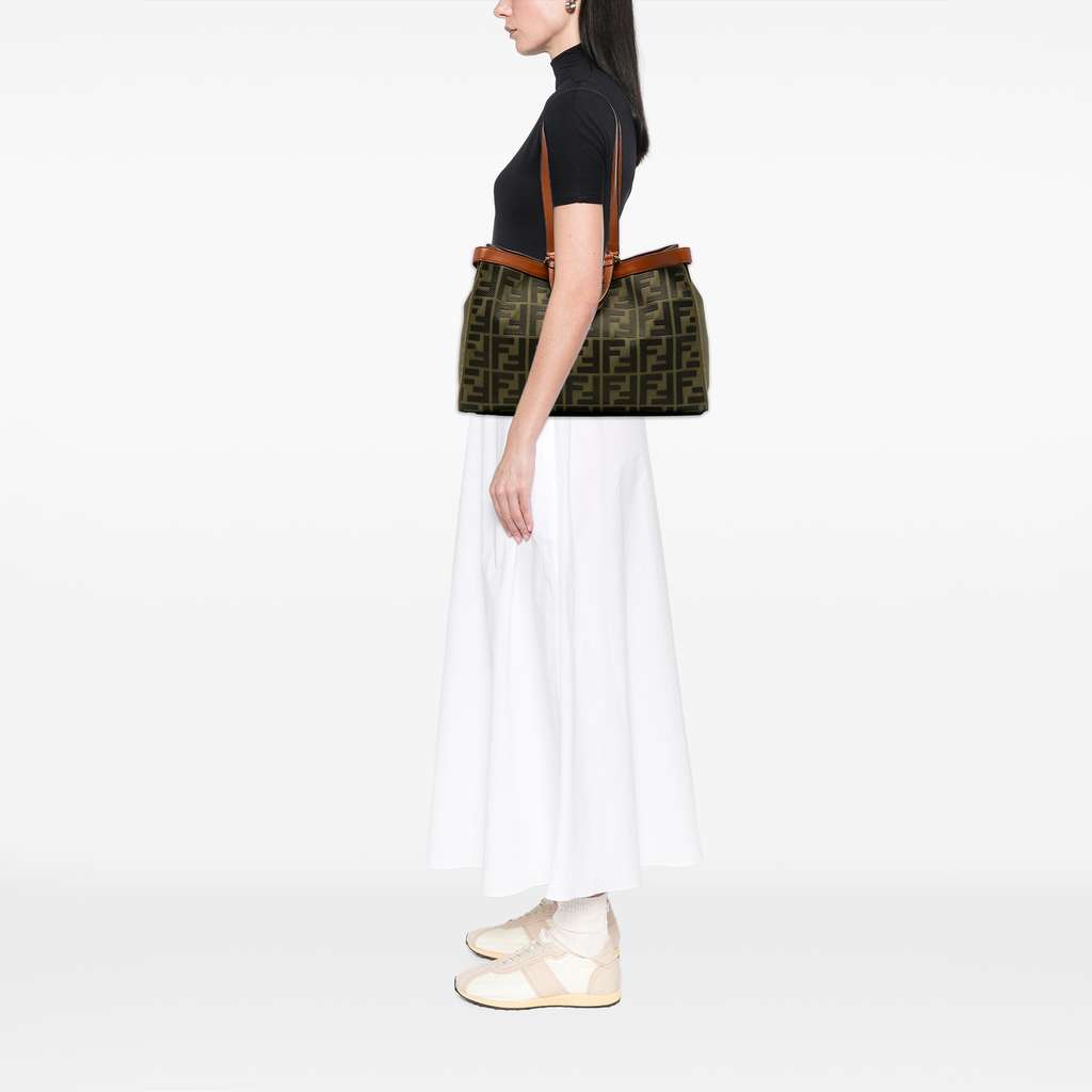 Fendi Zucca Embroidered Canvas Peekaboo X Tote - Detail 2