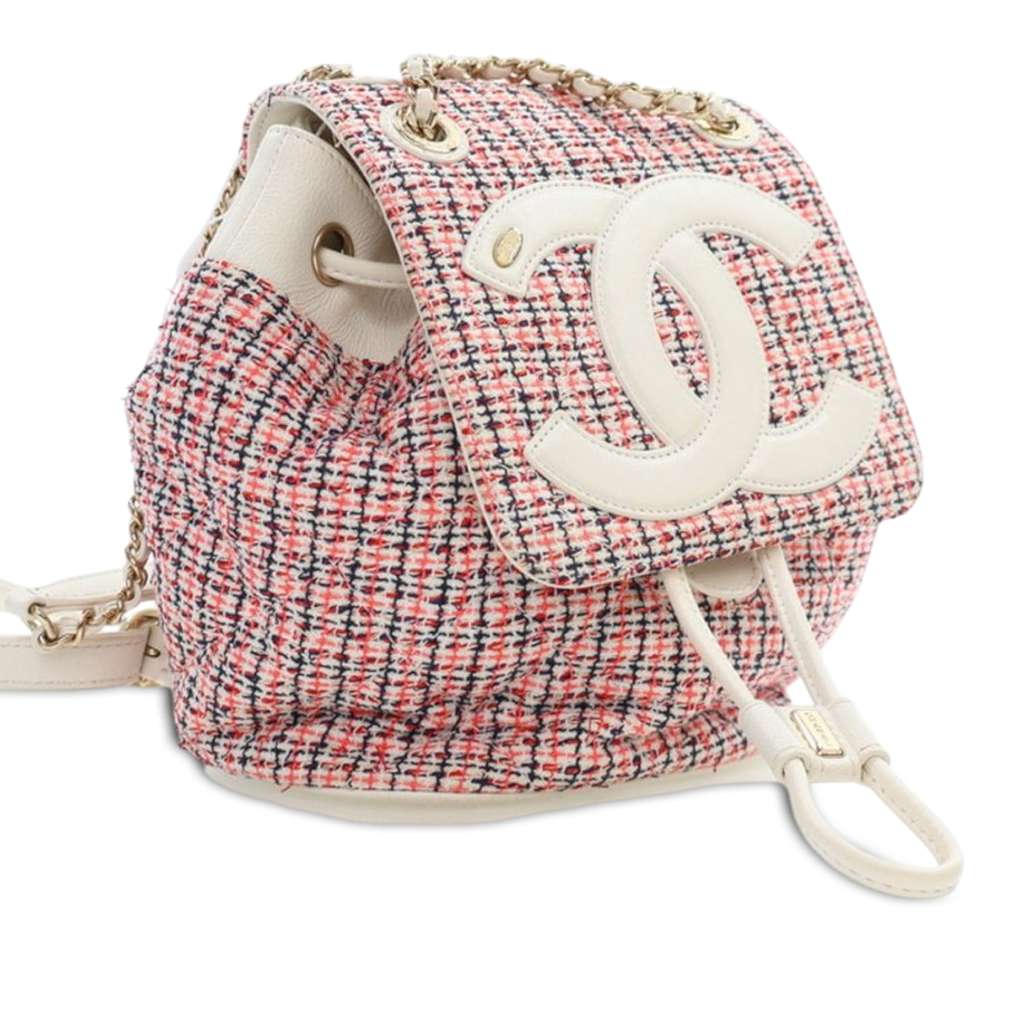 Chanel Tweed and Lambskin CC Mania Backpack - Back view