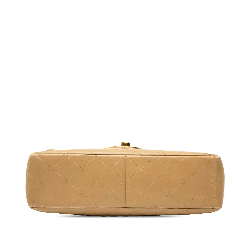 Chanel Jumbo XL Classic Lambskin Single Flap Brown Leather Good - Inside View