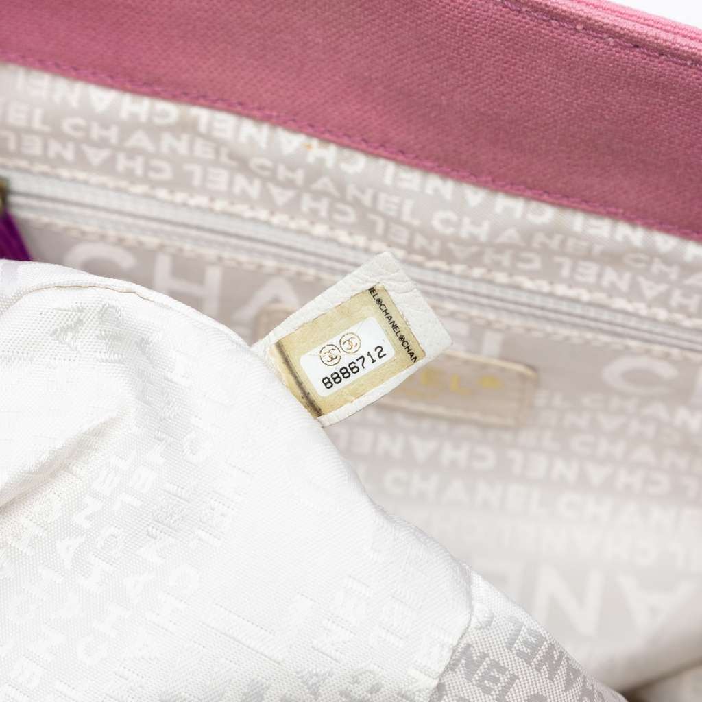 Chanel Canvas Square Stitch Tote - Side view