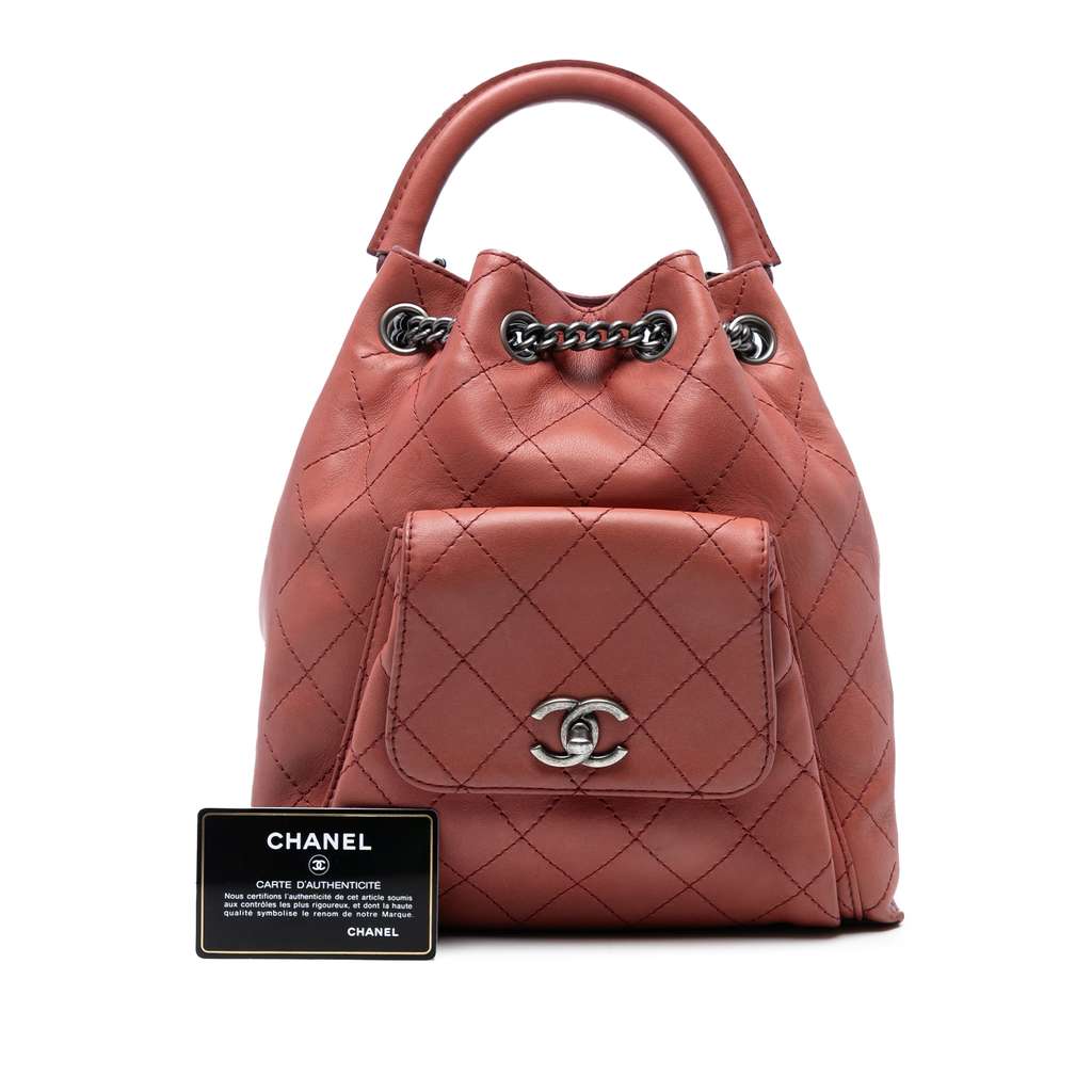 Chanel Medium Stitched Calfskin Urban Luxury Drawstring Backpack - Image 10