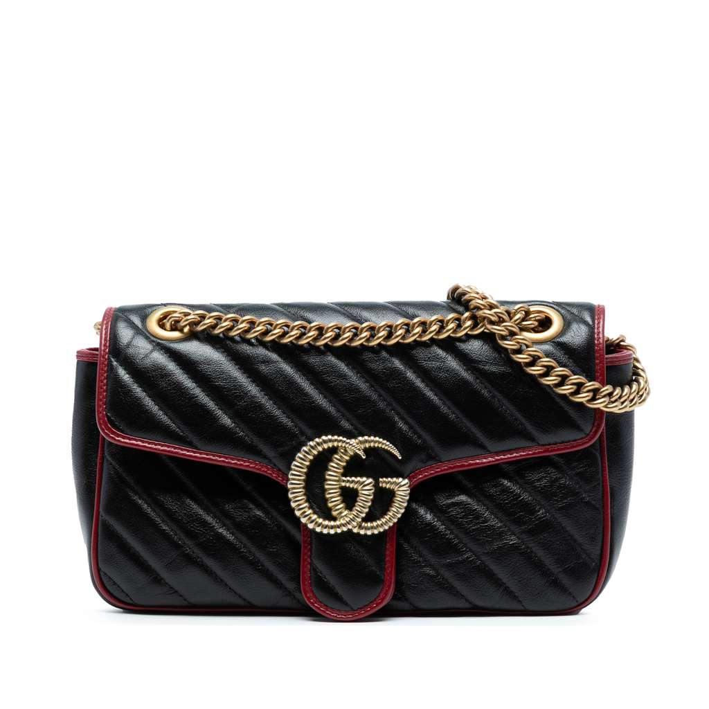 Gucci Medium GG Marmont Matelasse Diagonal Leather Torchon Shoulder Bag
