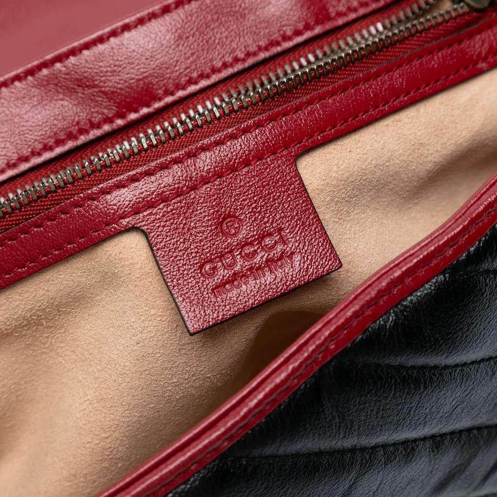 Gucci Medium GG Marmont Matelasse Diagonal Leather Torchon Shoulder Bag - Side view