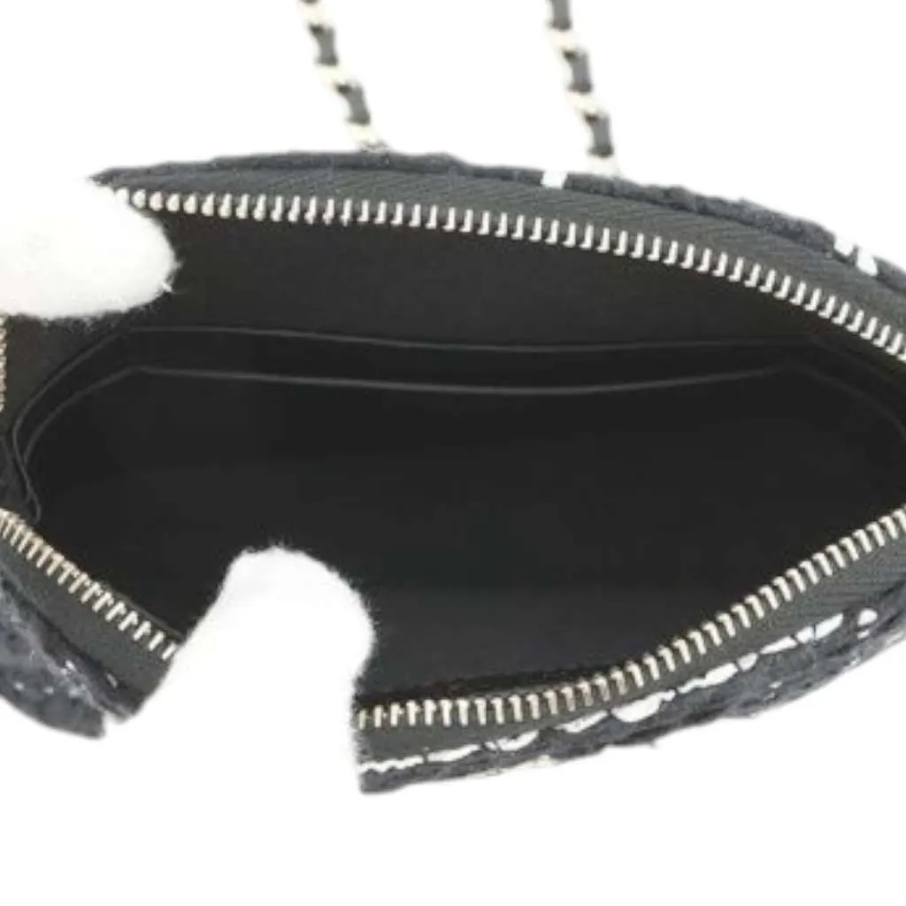 Chanel Mini CC Stitched Tweed VIP Crossbody Black Tweed Good - Model View