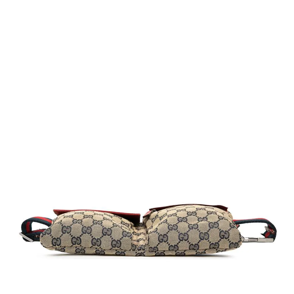 Gucci GG Canvas Web Double Pocket Belt Bag Brown Canvas Very good - Inside View