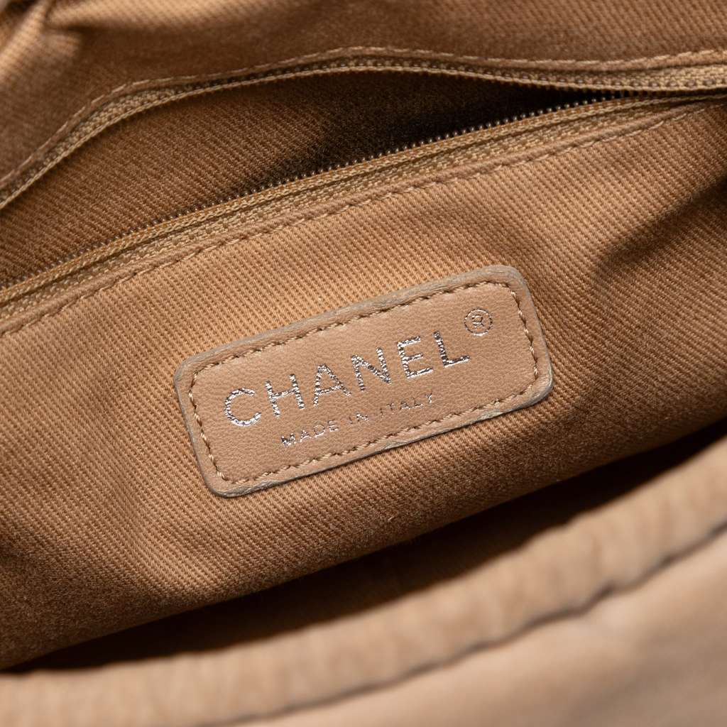 Chanel Perforated Suede Fringe Flap - Side view