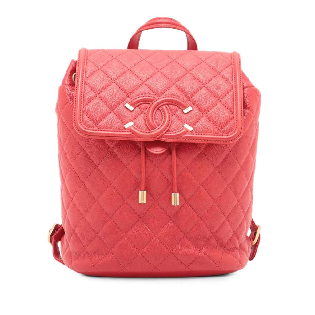 Chanel Quilted Caviar CC Filigree Backpack