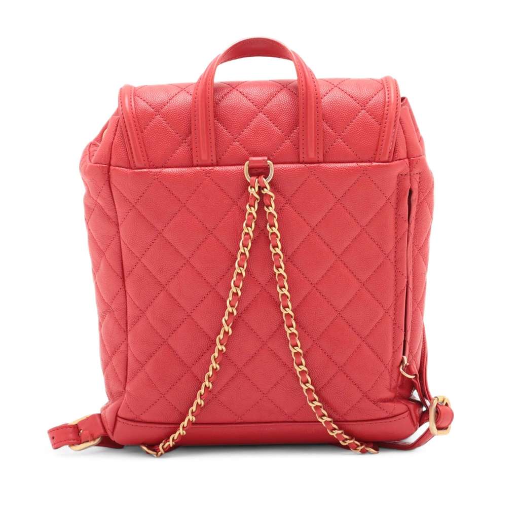 Chanel Quilted Caviar CC Filigree Backpack - Back view