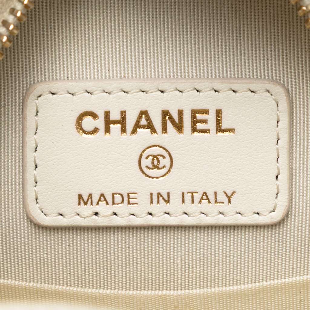 Chanel Quilted Goatskin 19 Round Clutch With Chain - Side view