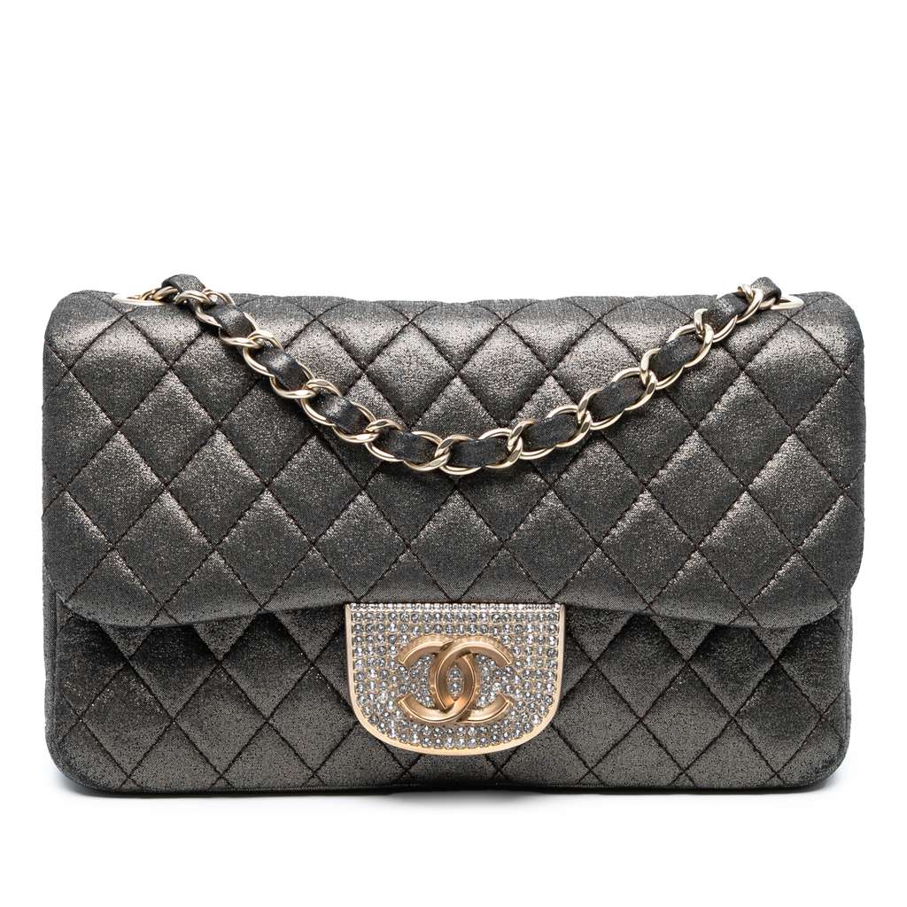 Chanel Small Quilted Iridescent Calfskin Crystal Single Flap