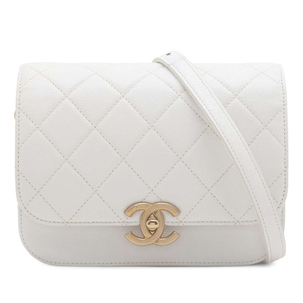 Chanel CC Quilted Caviar Flap Crossbody