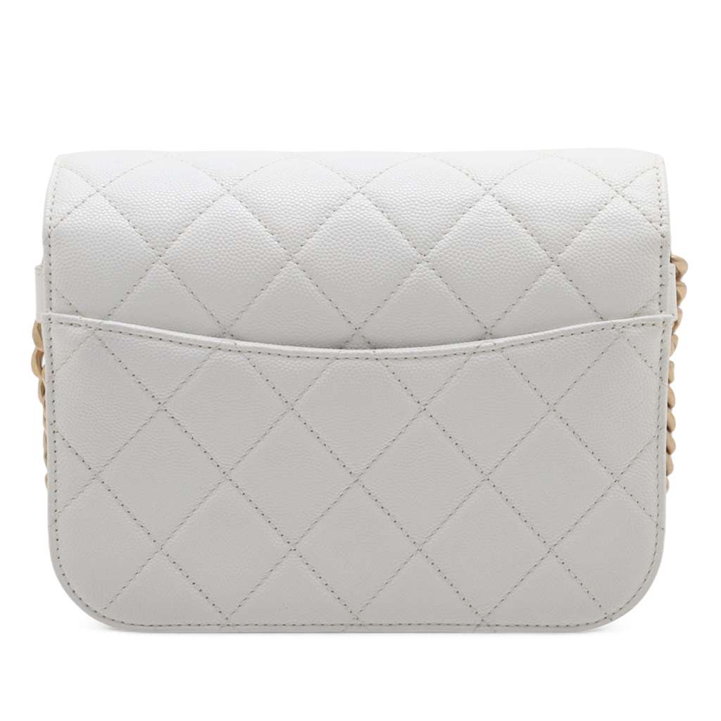 Chanel CC Quilted Caviar Flap Crossbody - Back view