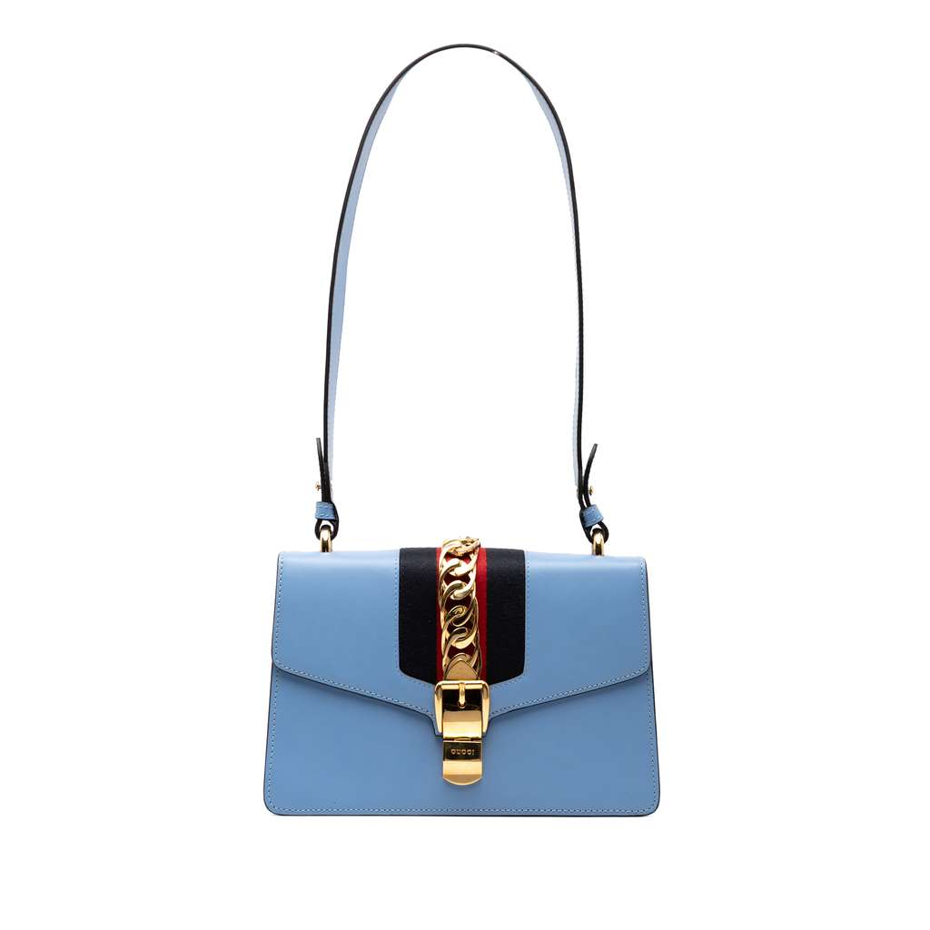Gucci Small Leather Sylvie Web Satchel