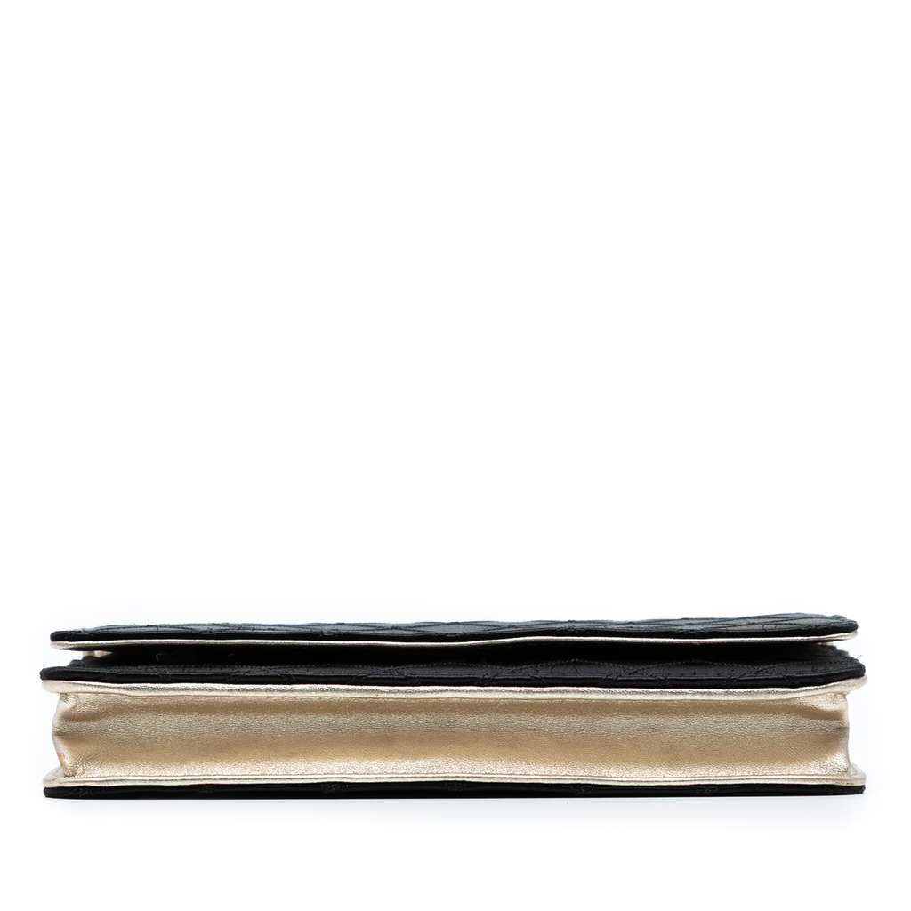 Chanel Bicolor Satin Diamond Stitch Wallet On Chain - Image 6