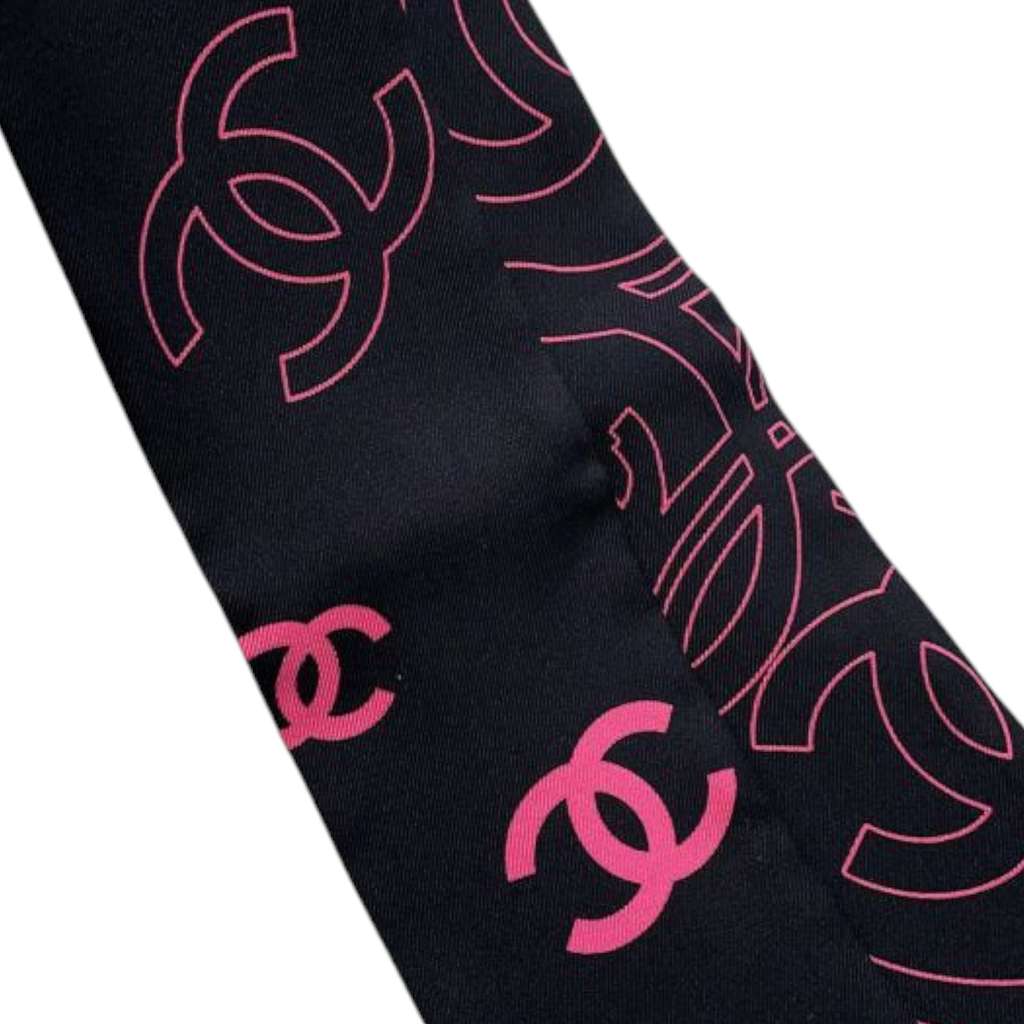 Chanel CC Silk Bandeau Scarf - Side view