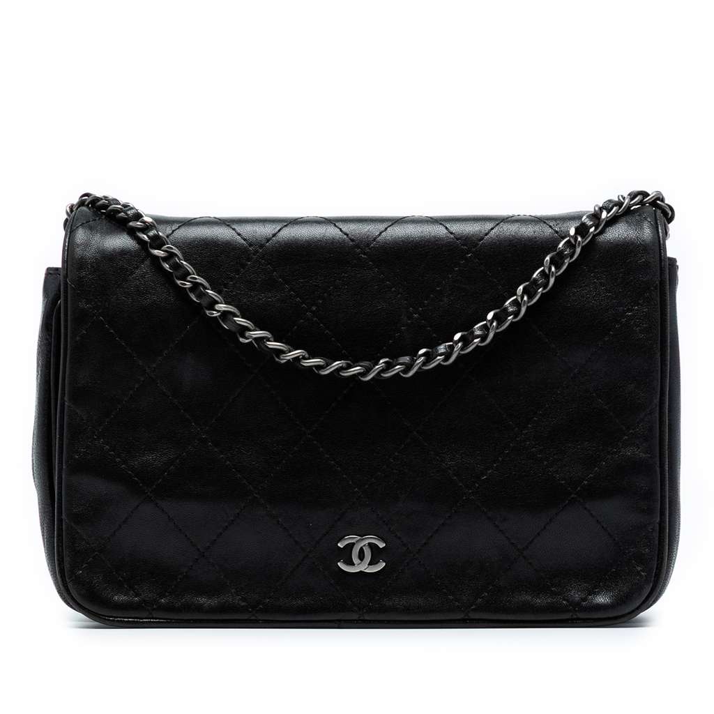 Chanel CC Quilted Lambskin Full Flap Wallet on Chain