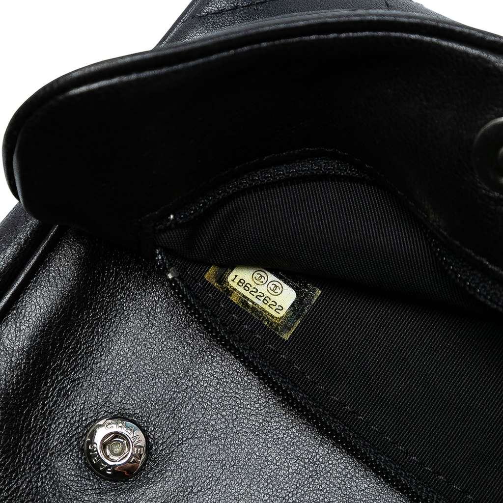 Chanel CC Quilted Lambskin Full Flap Wallet on Chain - Side view