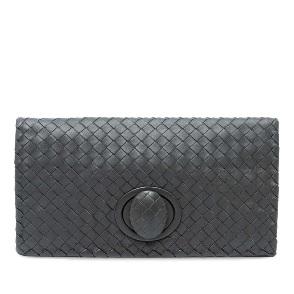 Bottega Veneta Nappa Intrecciato Turn Lock Clutch