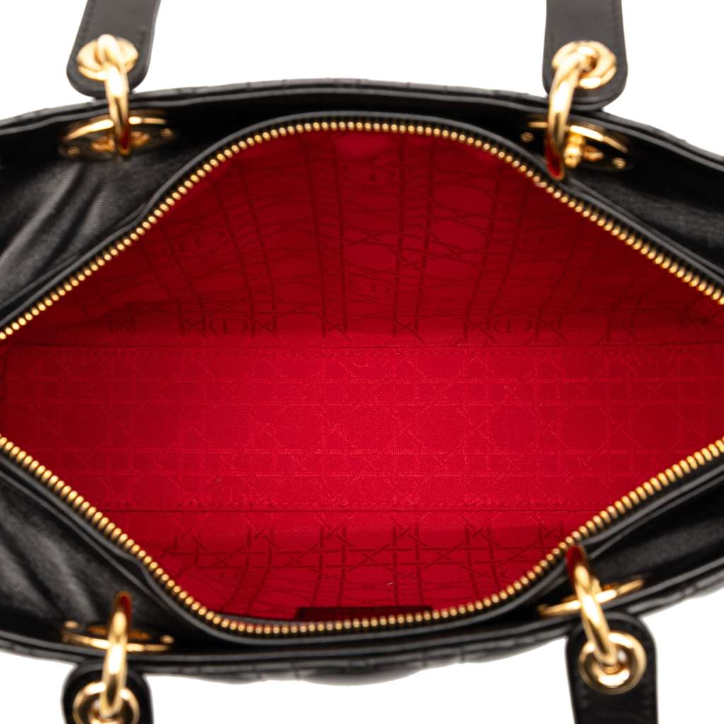 Dior Large Lambskin Cannage Lady Dior - 4