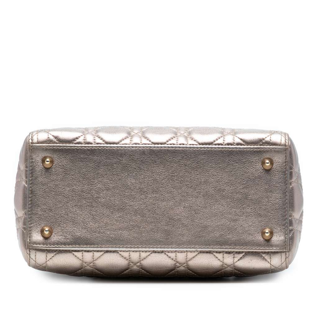 Dior Medium Metallic Lambskin Cannage Lady Dior - Image 6
