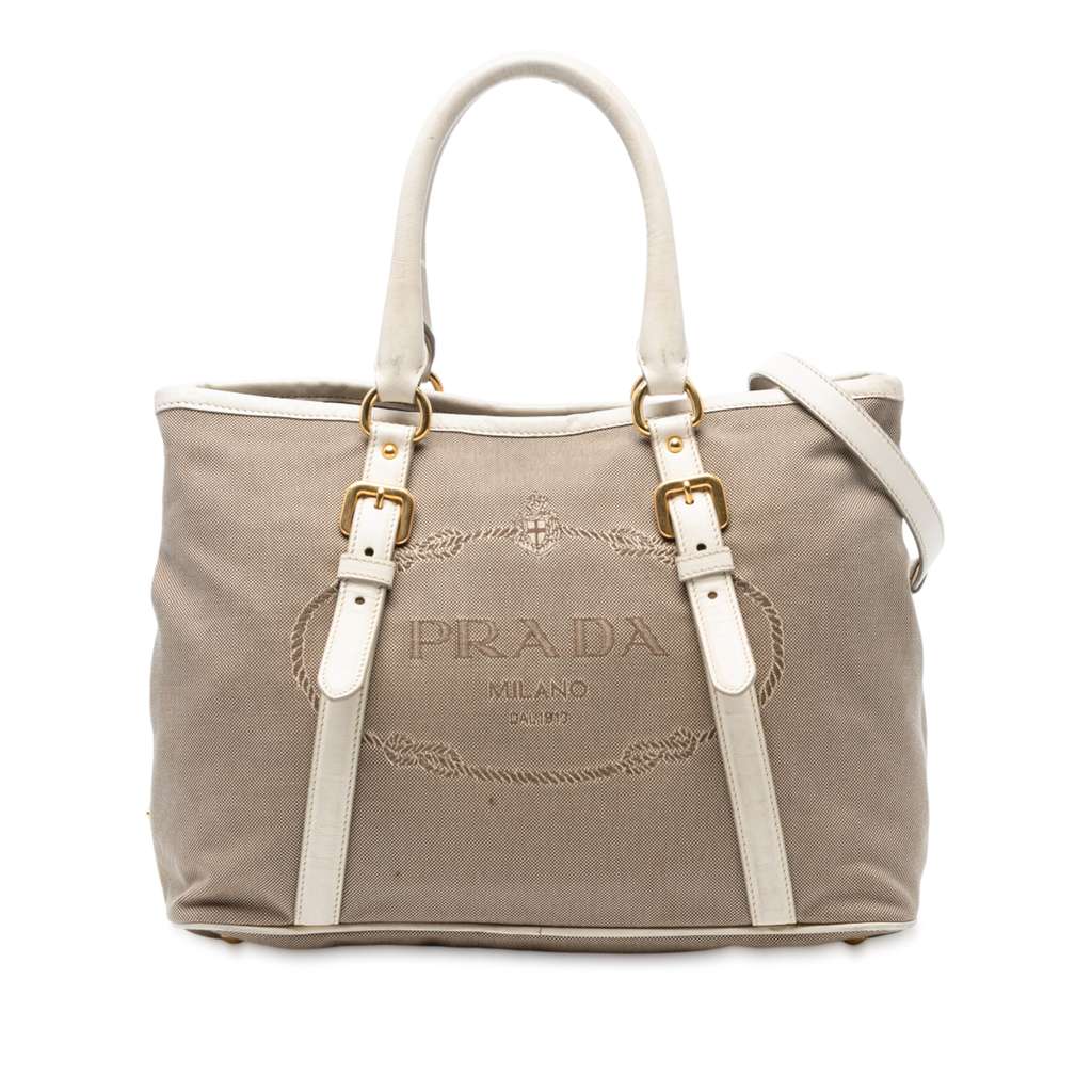 Prada Canvas Canapa Logo Satchel