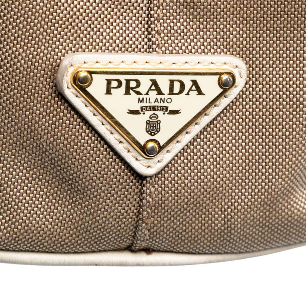 Prada Canvas Canapa Logo Satchel - Side view