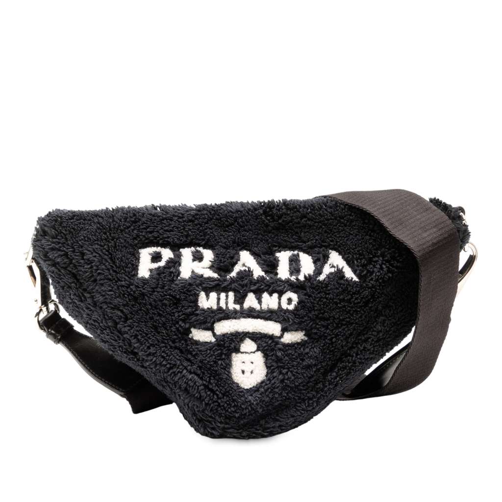 Prada Spugna Terry Cloth Triangle Logo Crossbody