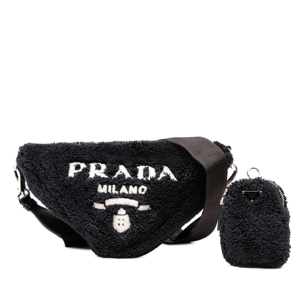Prada Spugna Terry Cloth Triangle Logo Crossbody - Image 10