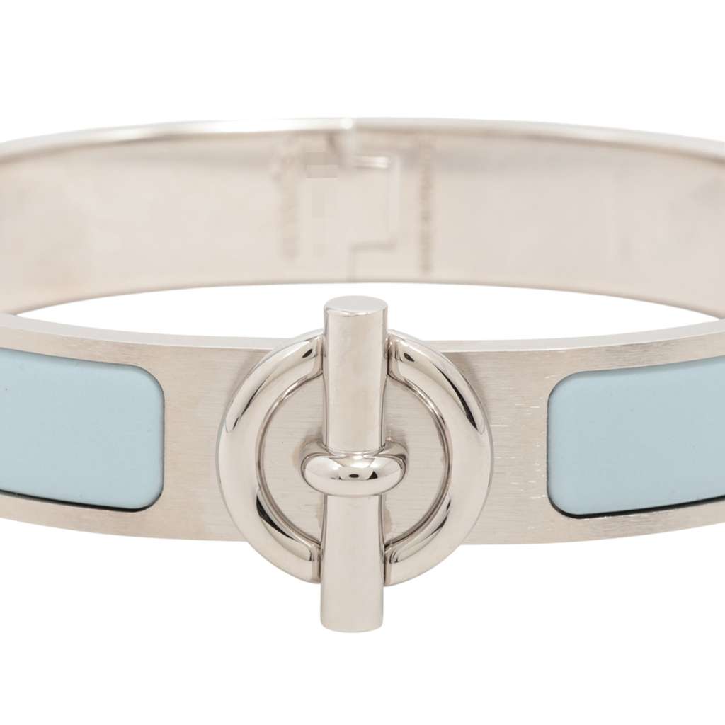 Hermès Palladium Plated Enamel Clic Glenan Bracelet T4 - 3
