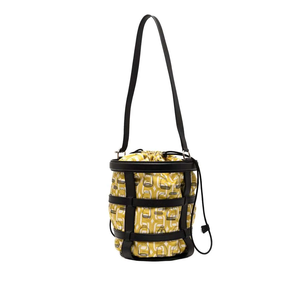 Hermès Silk and Epsom Sac Musardine Yellow Silk Very good - Back View