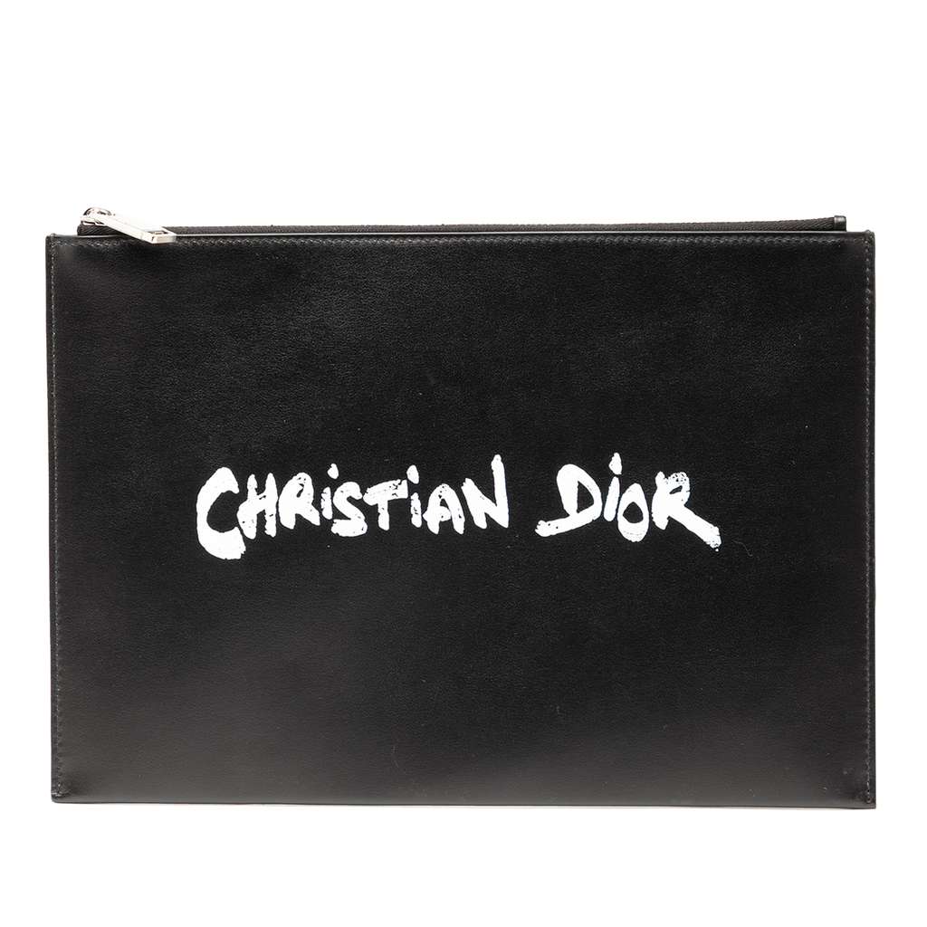 Dior Leather Daily Script Clutch