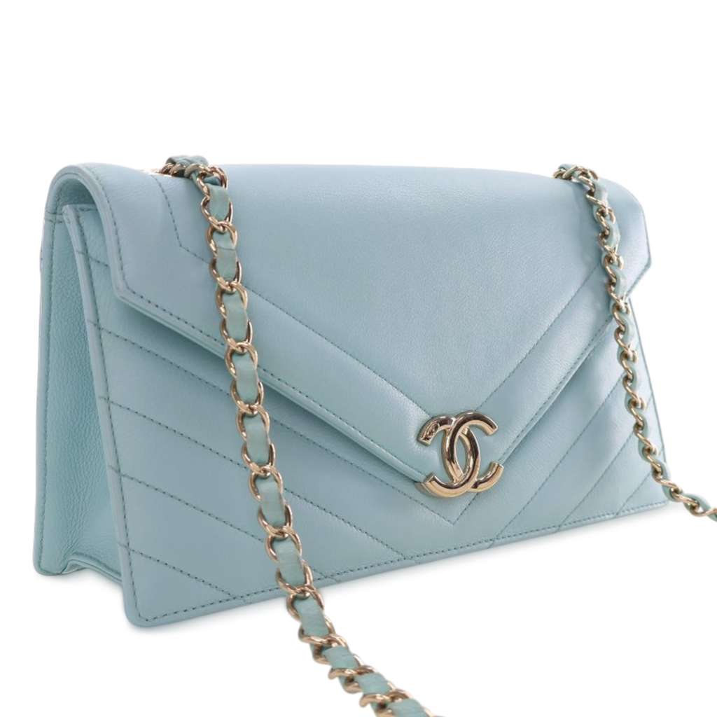 Chanel Medium CC Chevron Calfskin Envelope Flap - 2
