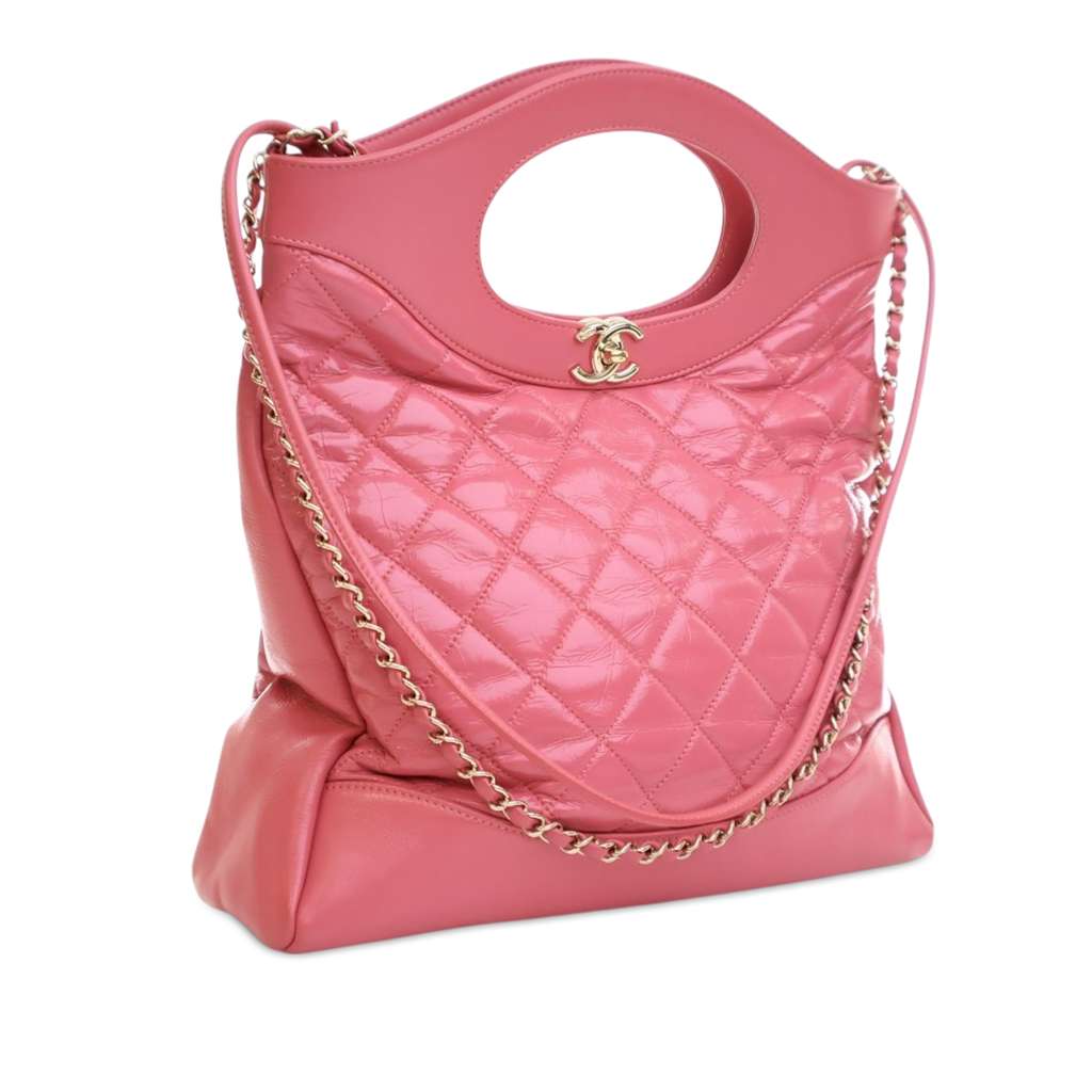 Chanel Small Shiny Aged Calfskin 31 Shopping Bag - Back view