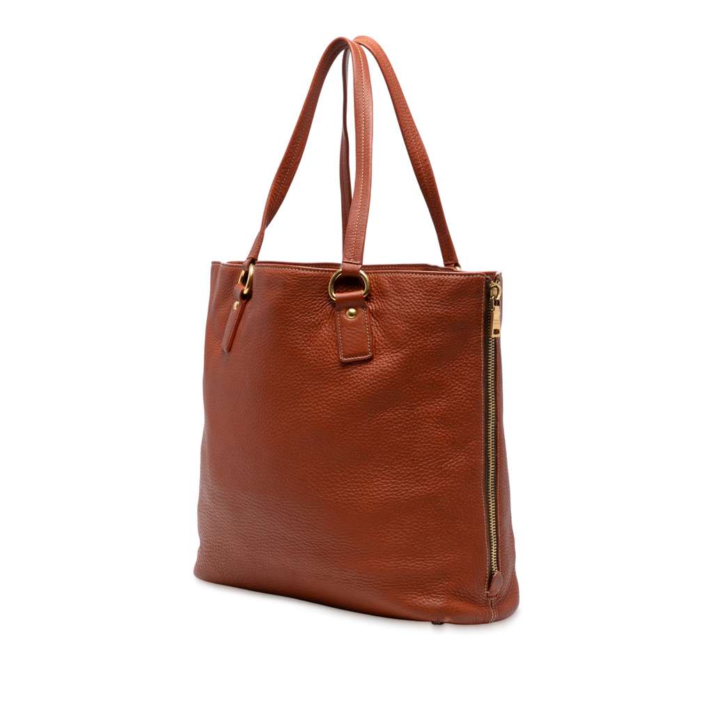 Prada Vitello Daino Side Zip Tote - Back view