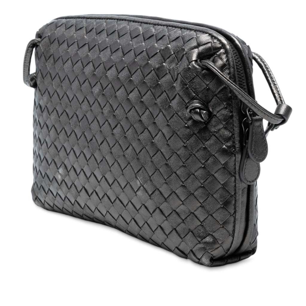 Bottega Veneta Metallic Nappa Intrecciato Nodini Crossbody - Back view