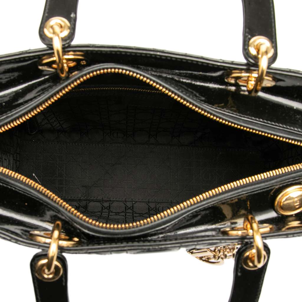 Dior Large Patent Cannage Lady Dior - 4