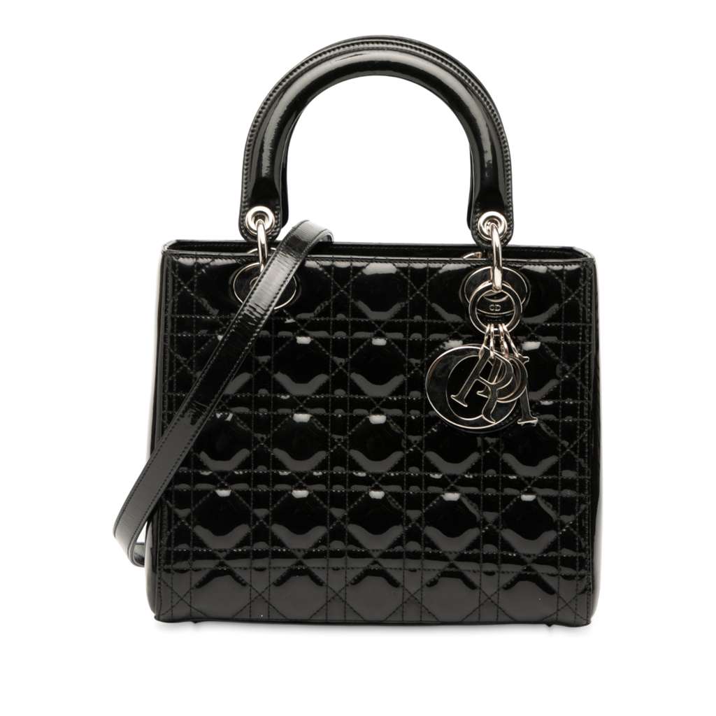 Dior Medium Patent Cannage Lady Dior