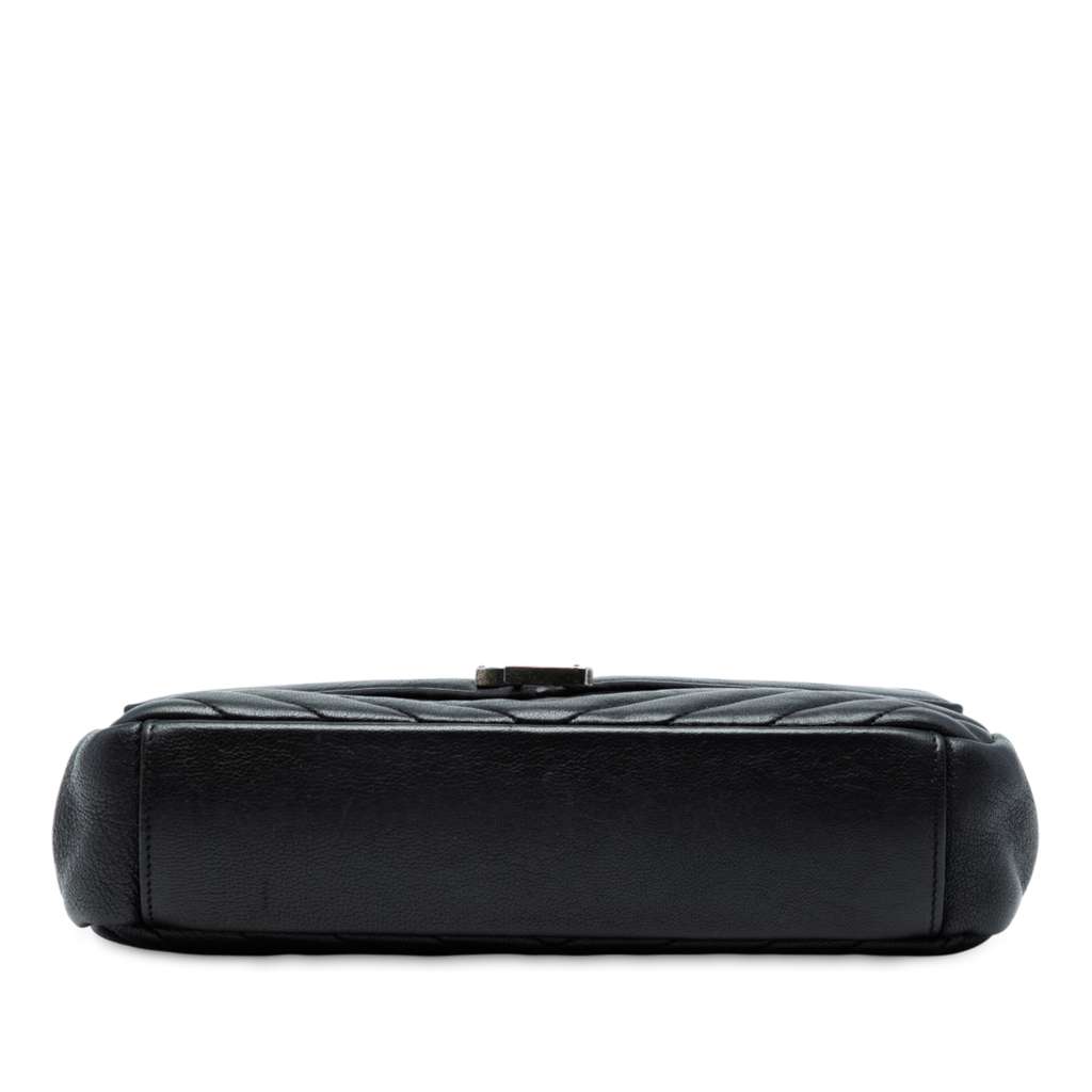 Saint Laurent Medium Quilted Chevron Sheepskin College Satchel - Image 6