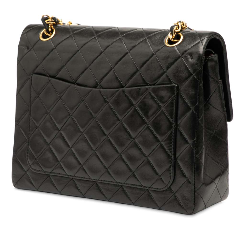 Chanel Medium Tall Classic Lambskin Double Flap - Back view