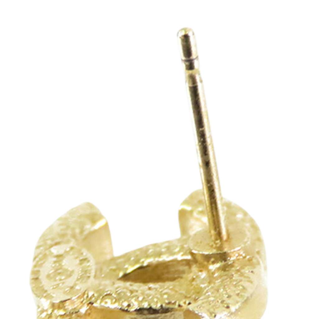 Chanel Gold Plated CC Crystal Push Back Earrings - Detail 2